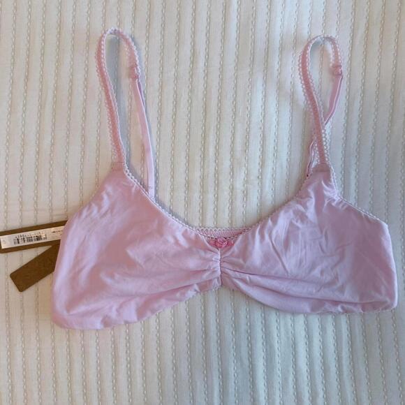 NWT Skims Fits Everybody Picot Skimpy Scoop Bralette Cherry Blossom Tonal Sz M - Picture 2 of 7